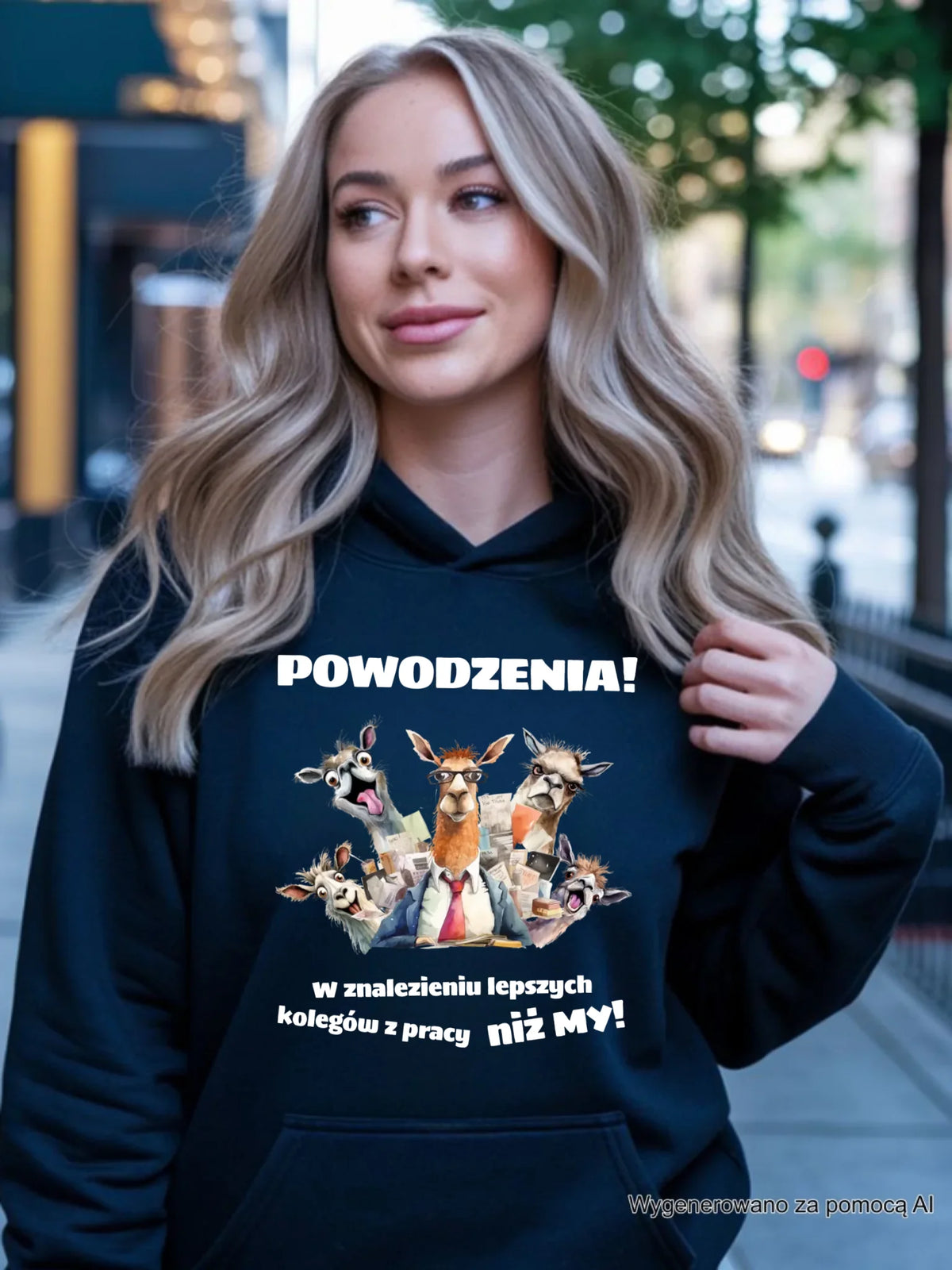 Bluza damska z kapturem na odejście z pracy - Powodzenia w znalezieniu lepszych kolegów OP08