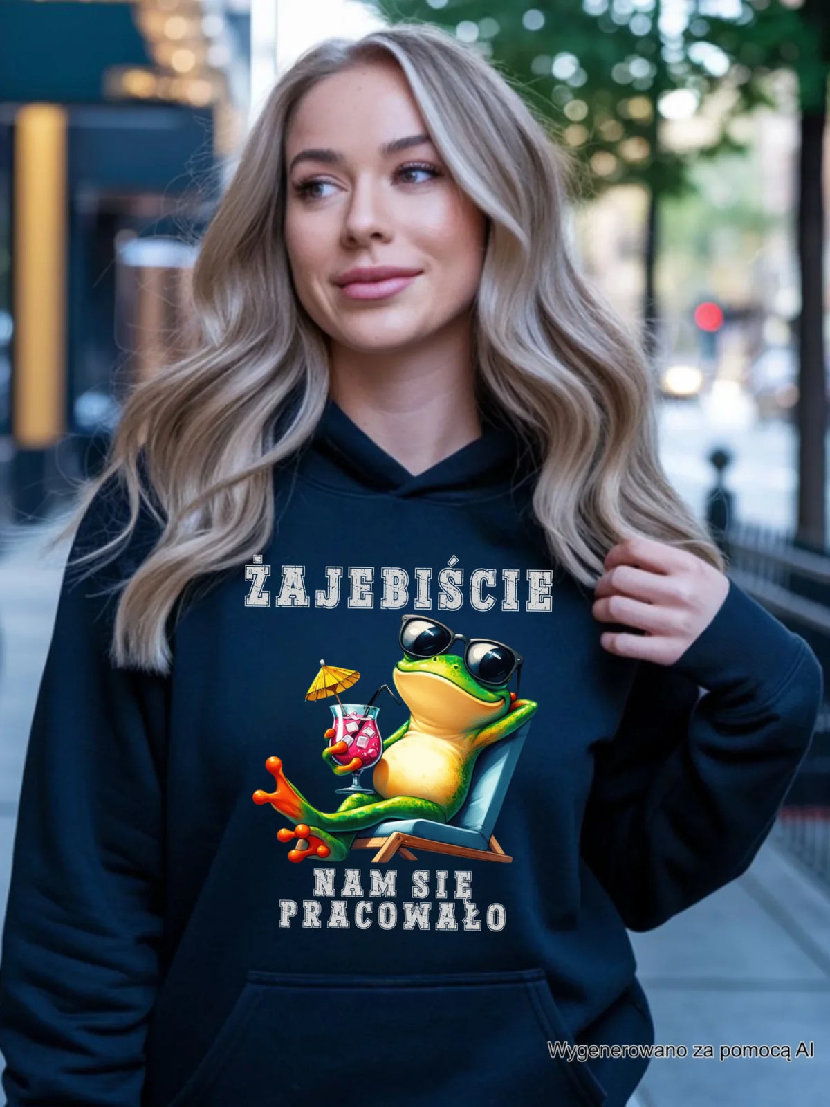 Bluza damska z kapturem na odejście z pracy - Żajebiście nam się pracowało OP09