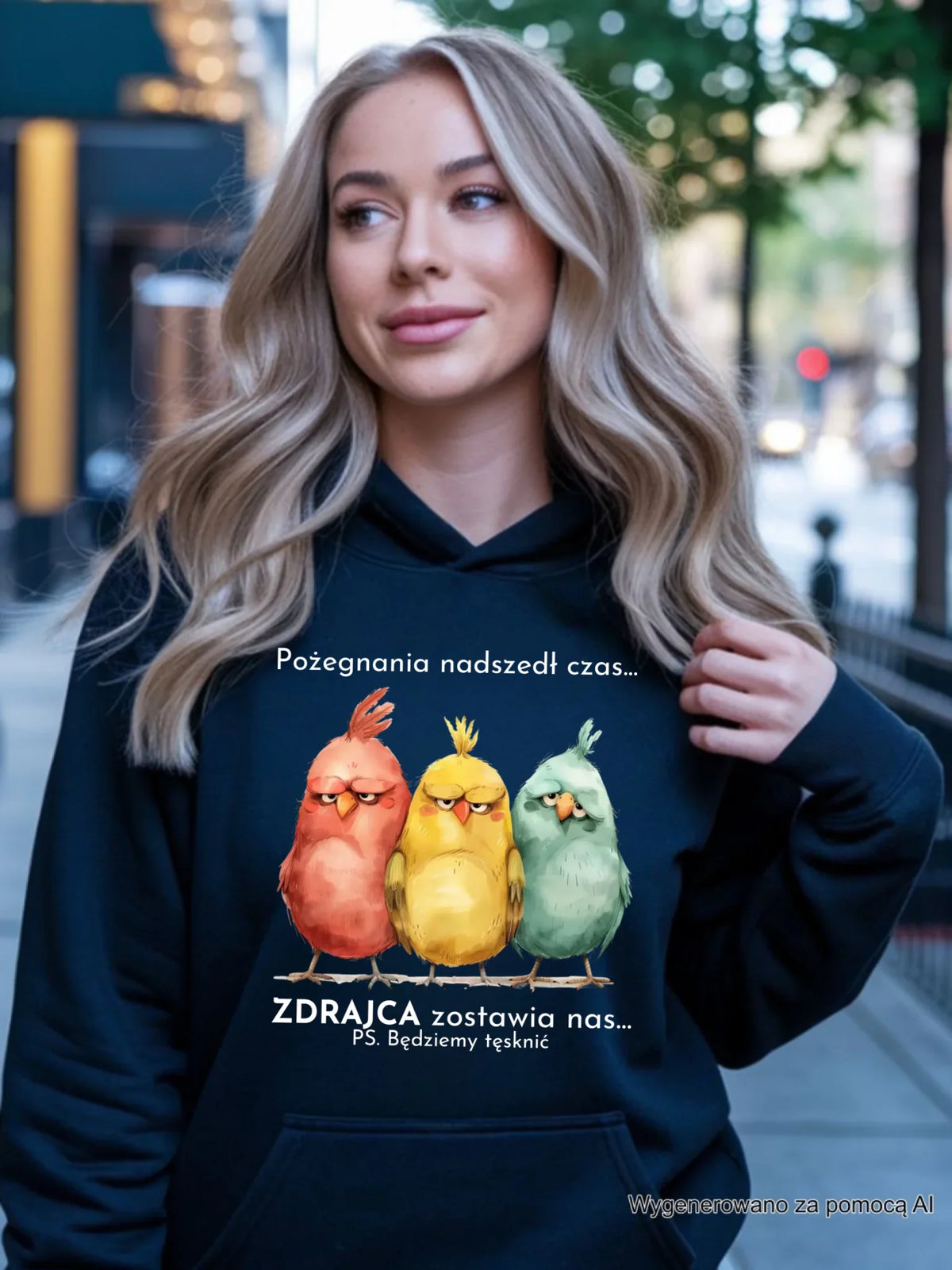 Bluza damska z kapturem na odejście z pracy - Pożegnania nadszedł czas OP05