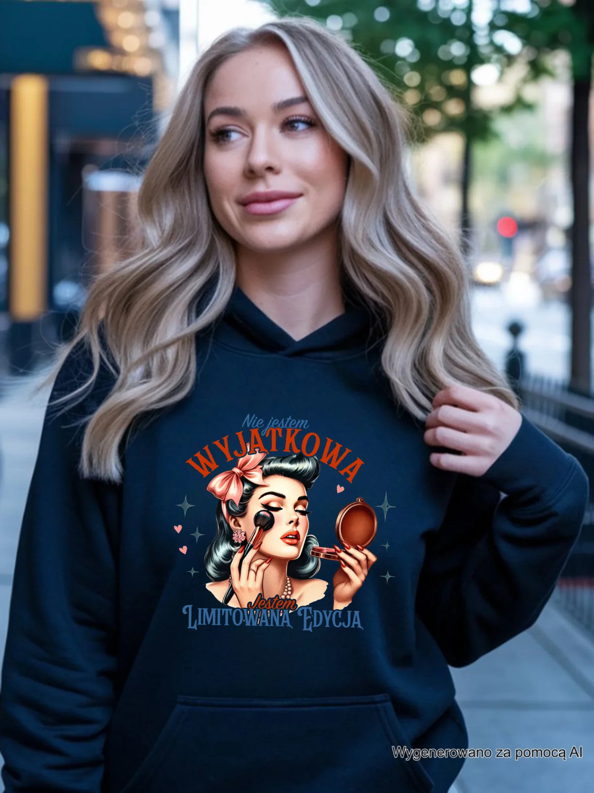 Bluza damska z kapturem – Nie jestem wyjątkowa, jestem limitowaną edycją - retro DZ10