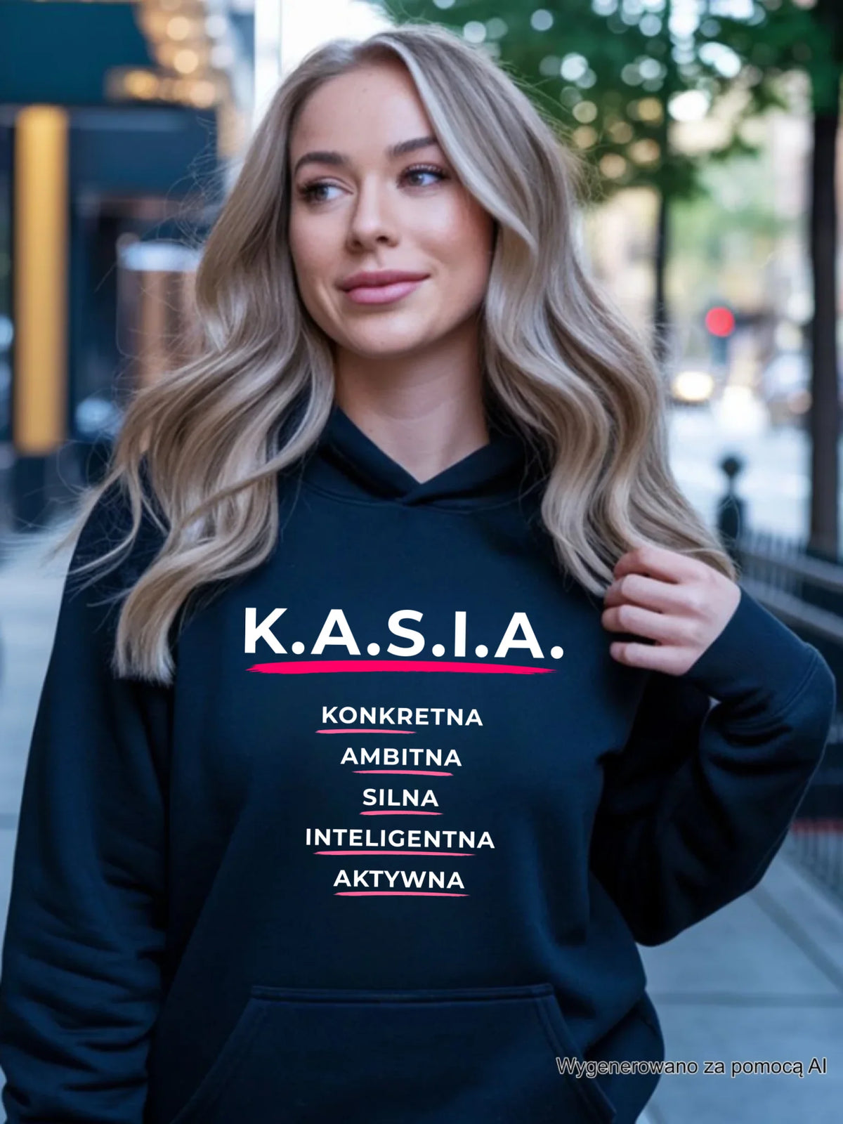 Bluza damska z kapturem - prezent dla Kasi - Katarzyna - K.A.S.I.A. DZ17