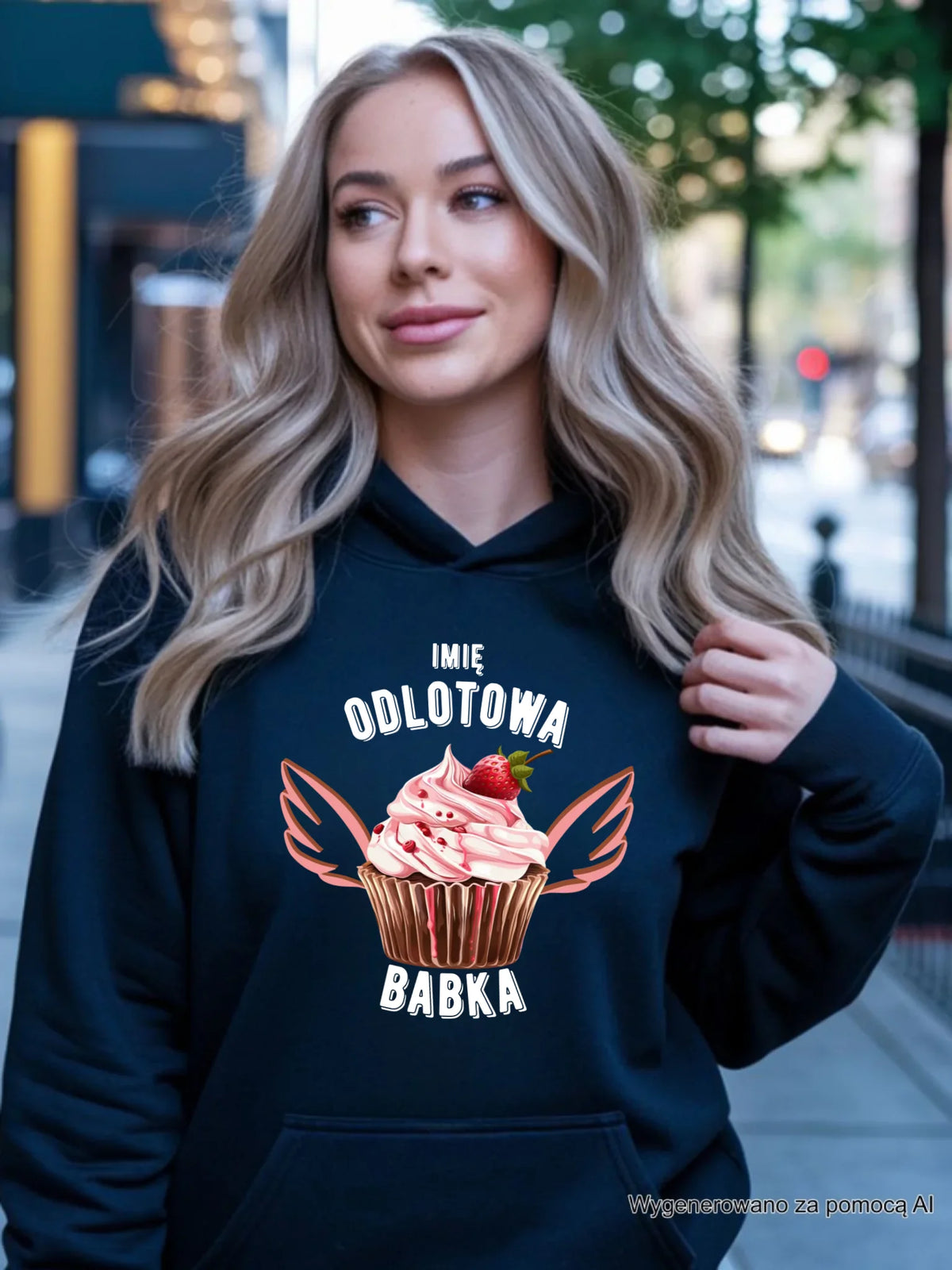Bluza damska z kapturem - Odlotowa babka - personalizowana DZ06