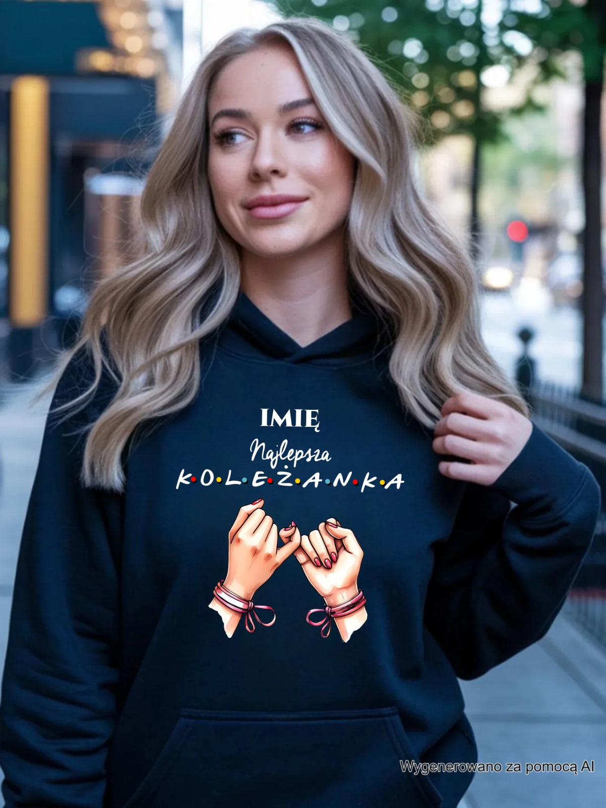 Bluza damska z kapturem - Najlepsza koleżanka - personalizowana DZ02