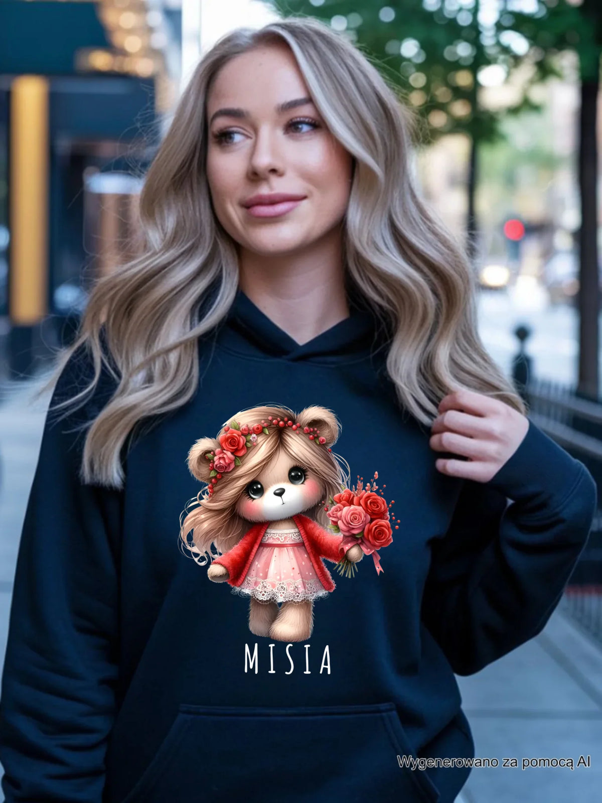Bluza damska z kapturem - Misia W35
