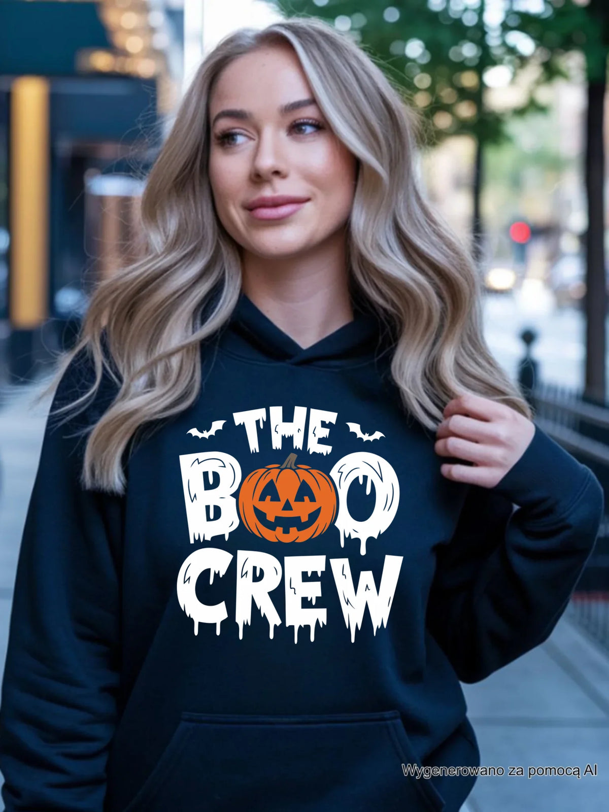 Bluza damska z kapturem na Halloween - The Boo Crew HL12