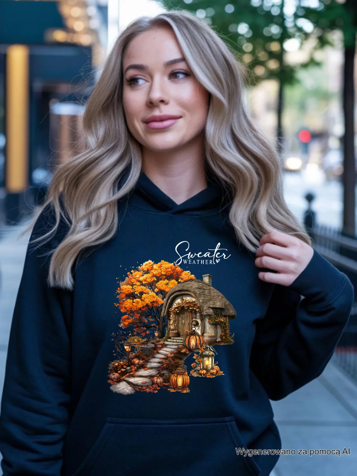 Bluza damska z kapturem jesieniara - Sweater weather JS15