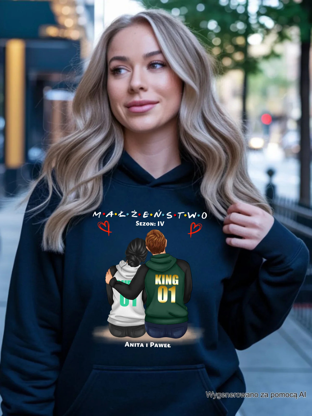 Bluza damska z kapturem dla żony - Małżeństwo Sezon - personalizowana W05