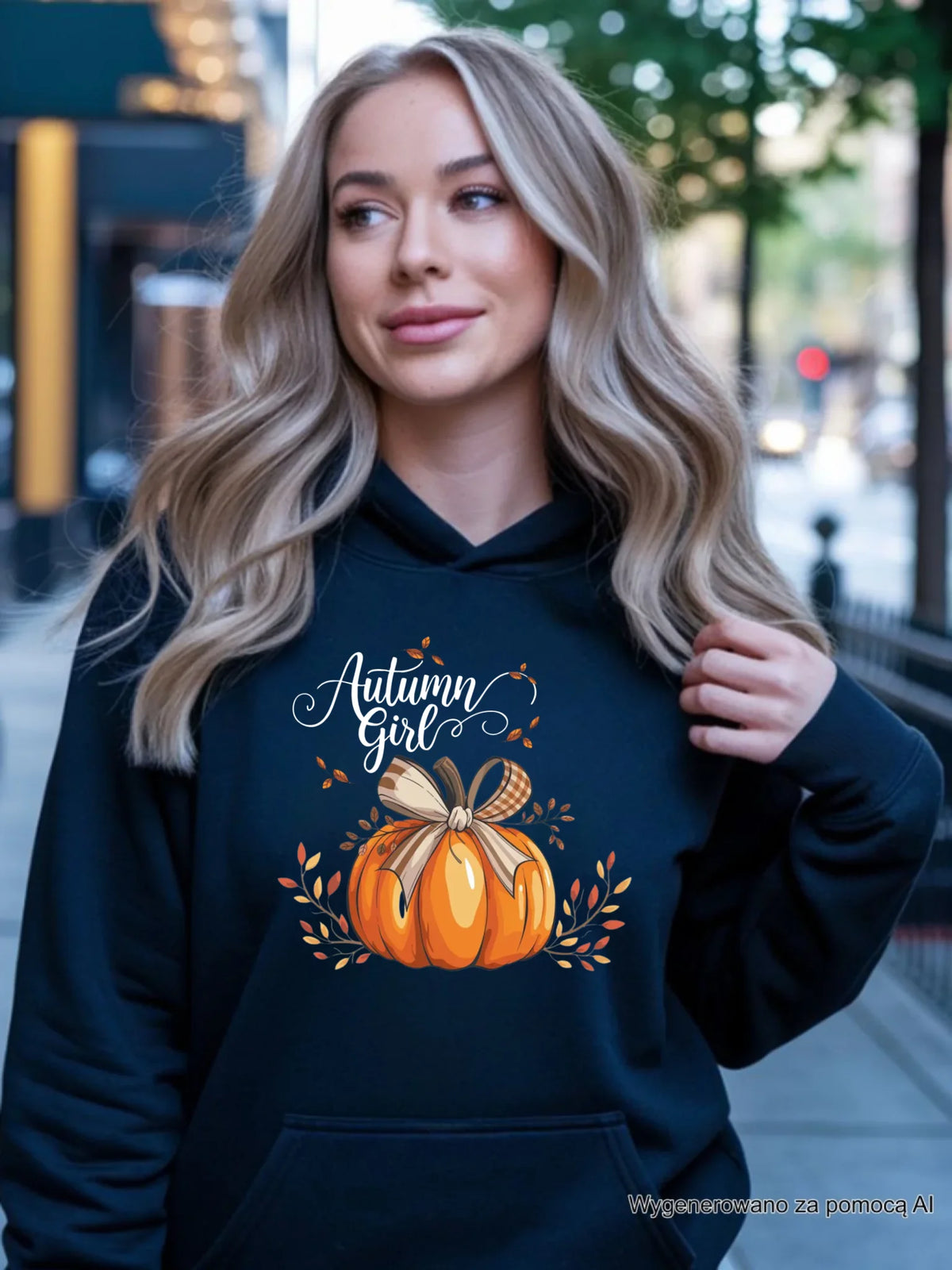 Bluza damska z kapturem jesieniara - Dynia JS12