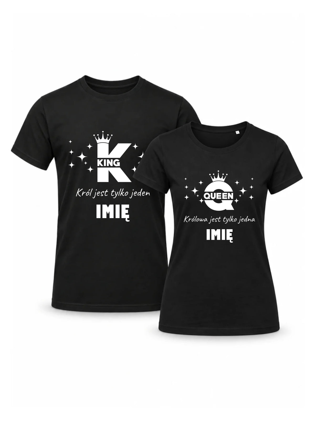 Zestaw koszulek dla par - Queen i King - personalizowany W40