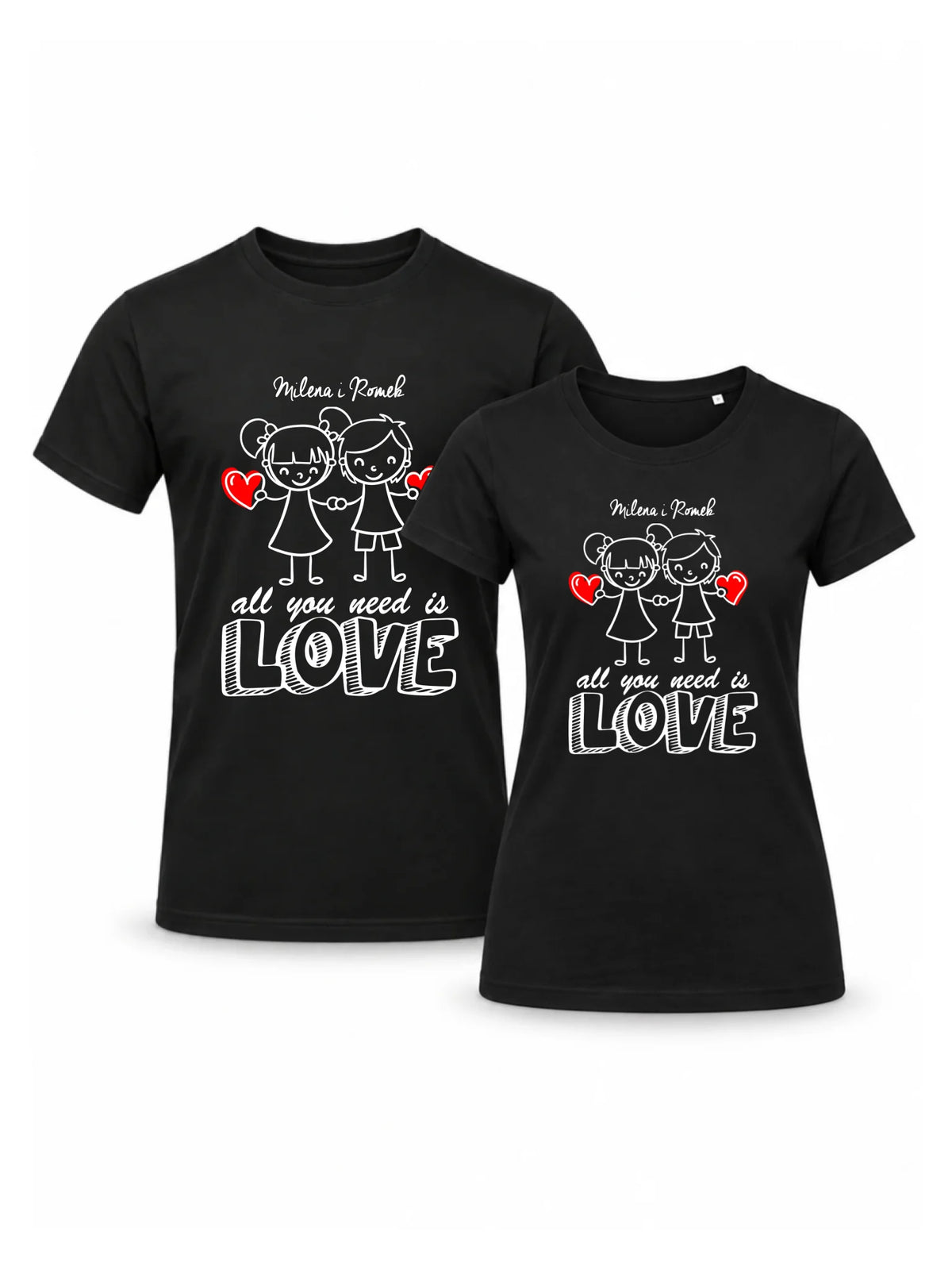 Zestaw koszulek dla par - All You need is love - personalizowany W13