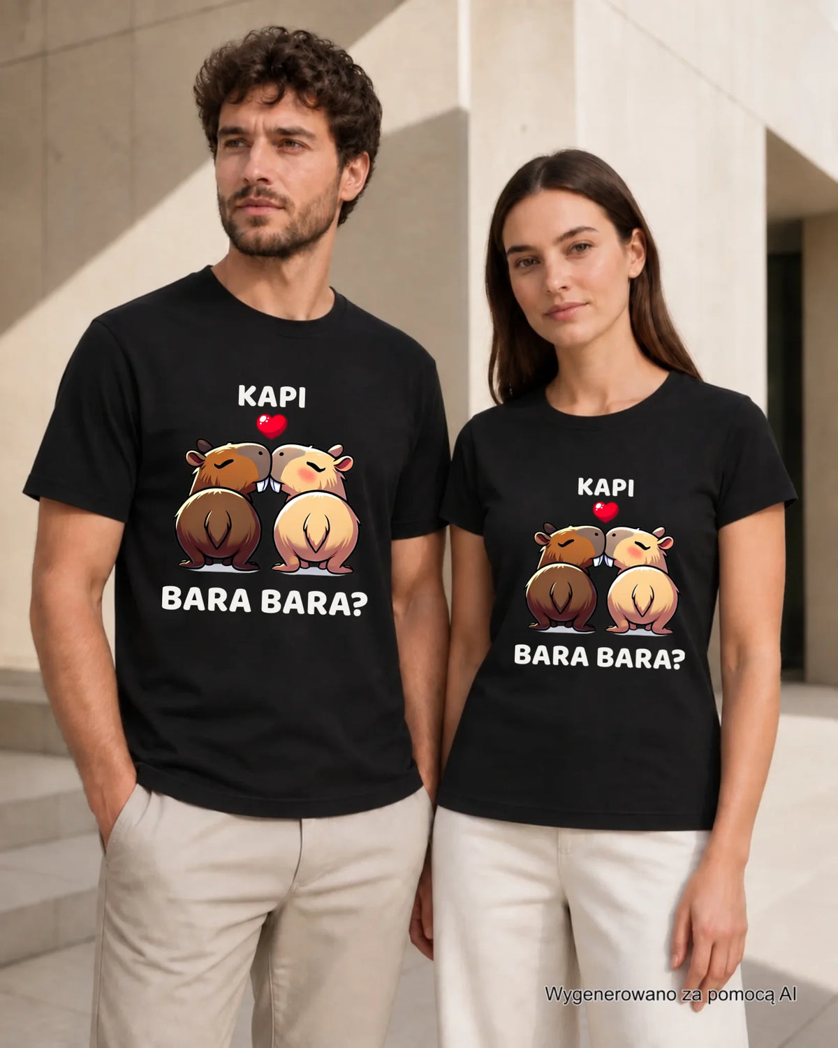 Zestaw koszulek dla par - Kapibara bara bara W86