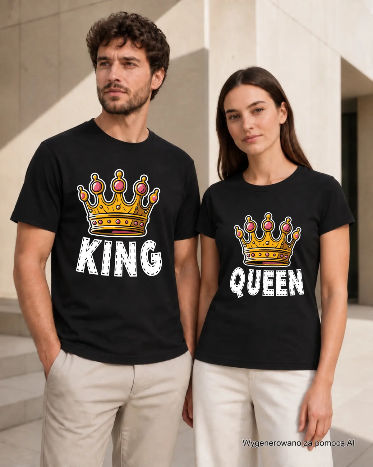 Zestaw koszulek dla par - Queen i King W41