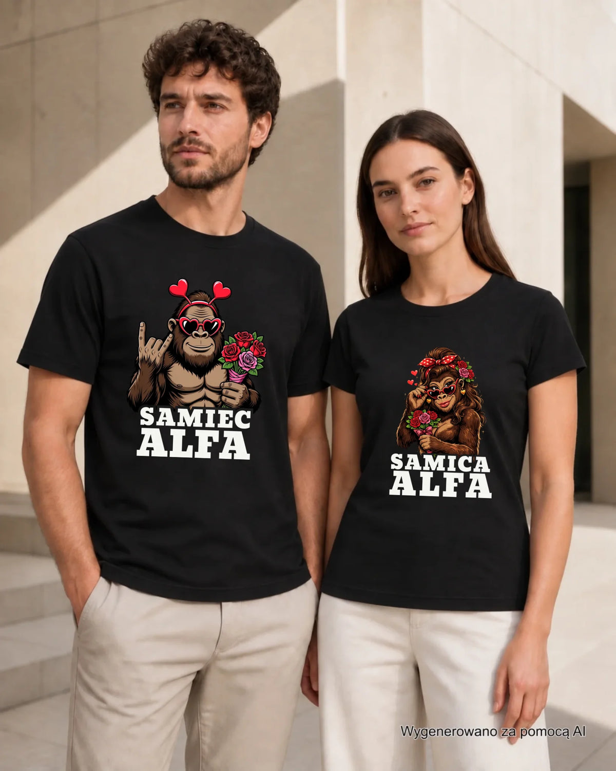 Zestaw koszulek dla par - Samiec i Samica Alfa W74