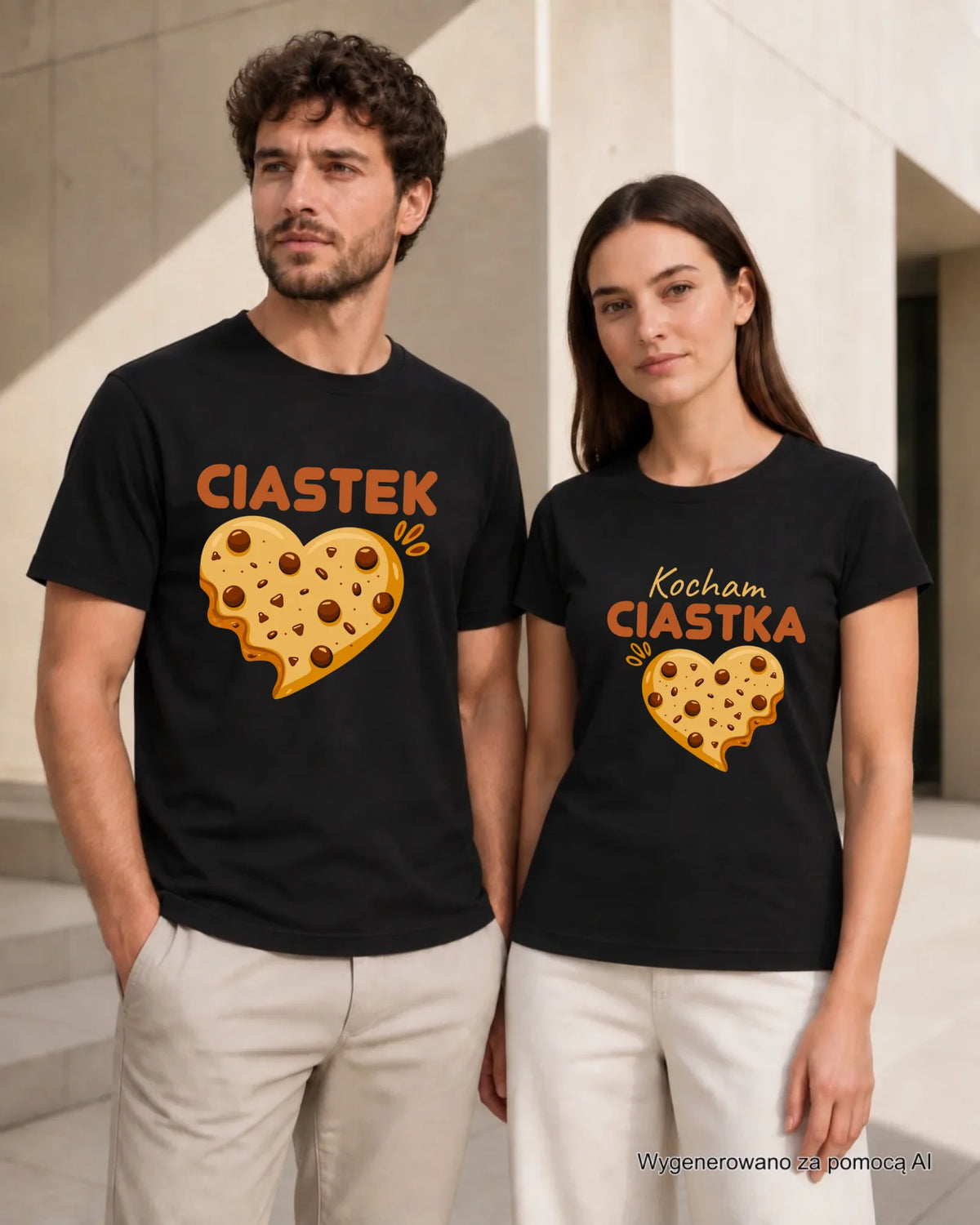Zestaw koszulek dla par - Kocham Ciastka i Ciastek W53