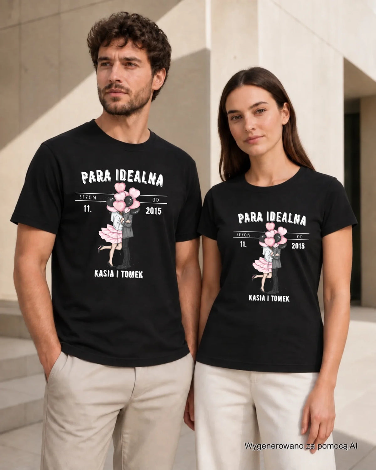 Zestaw koszulek dla par - Para idealna - personalizowany W11