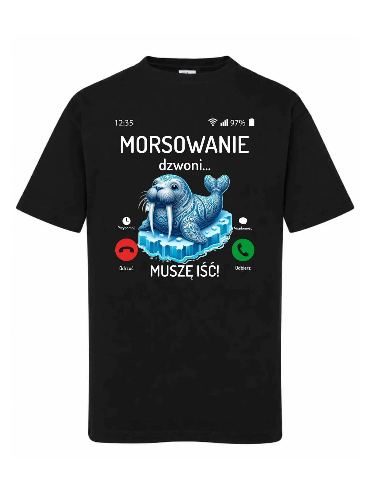 Koszulka dziecięca - prezent dla morsa - Morsowanie dzwoni muszę iść - Mors HM04