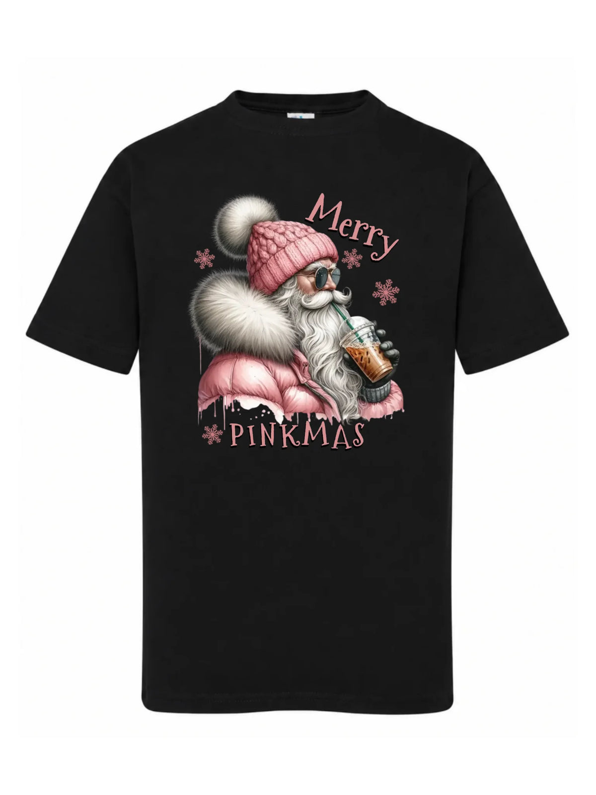 Koszulka dziecięca świąteczna dla dziewczynki - Różowe Święta - Merry Pinkmas BN117