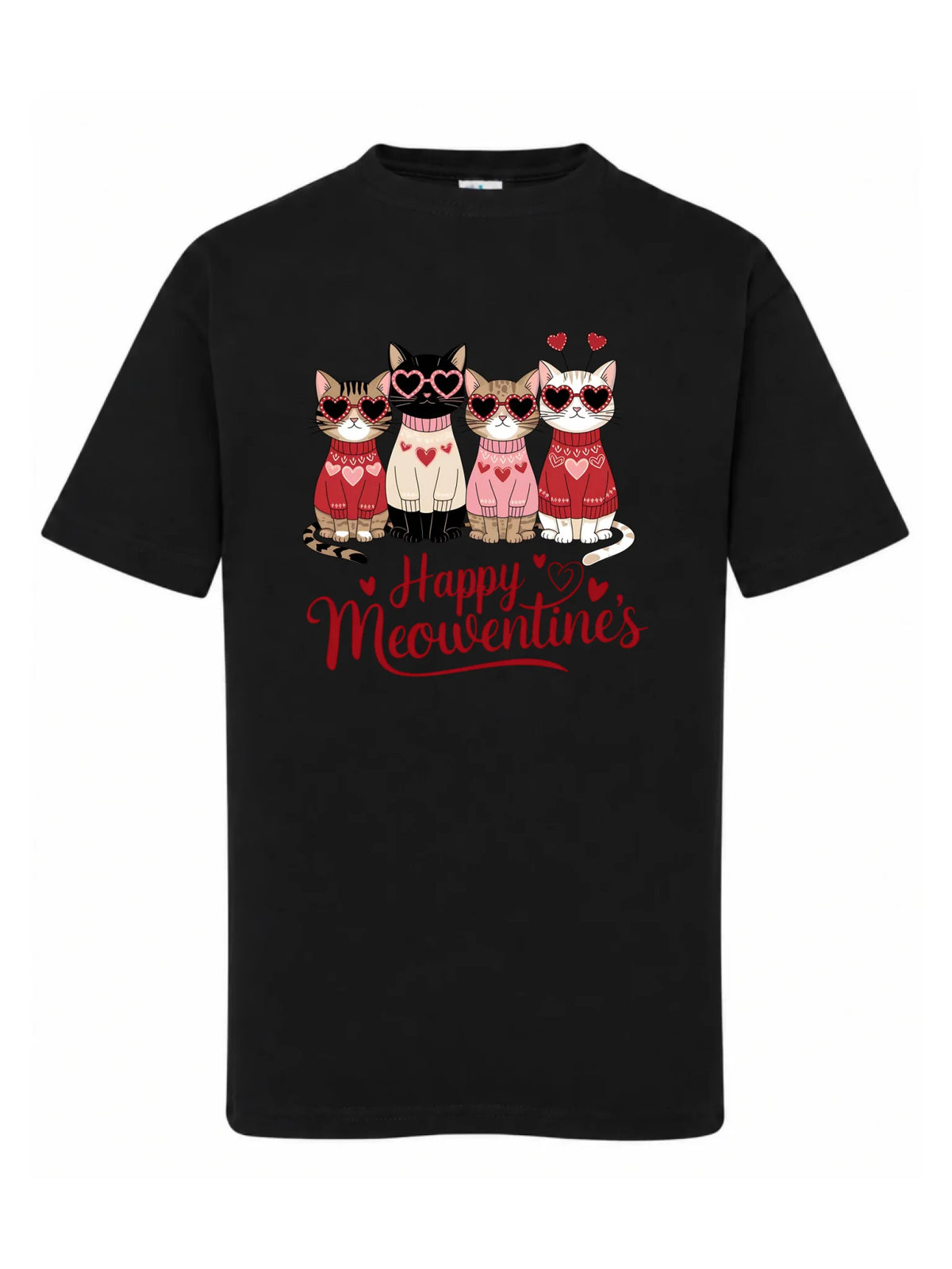 Koszulka dziecięca na Walentynki dla kociary - Happy Meowentine's W25