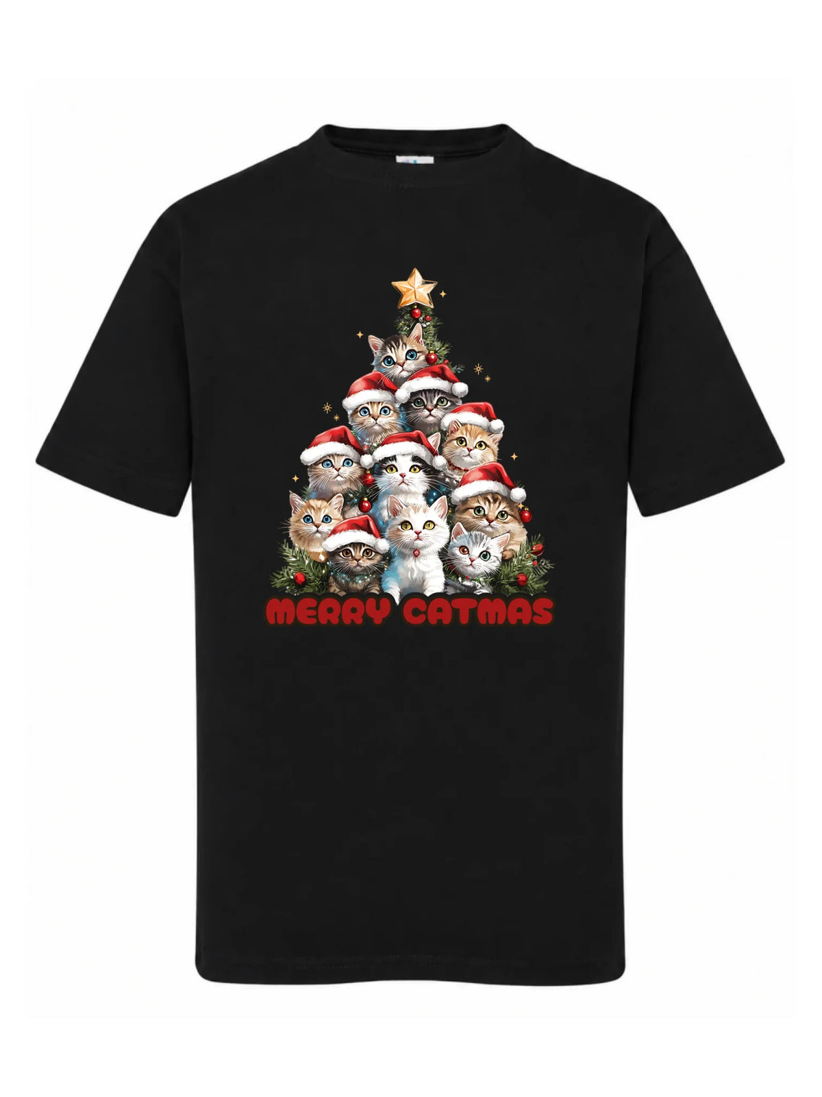 Koszulka dziecięca świąteczna - Kocia choinka Merry Catmas BN20
