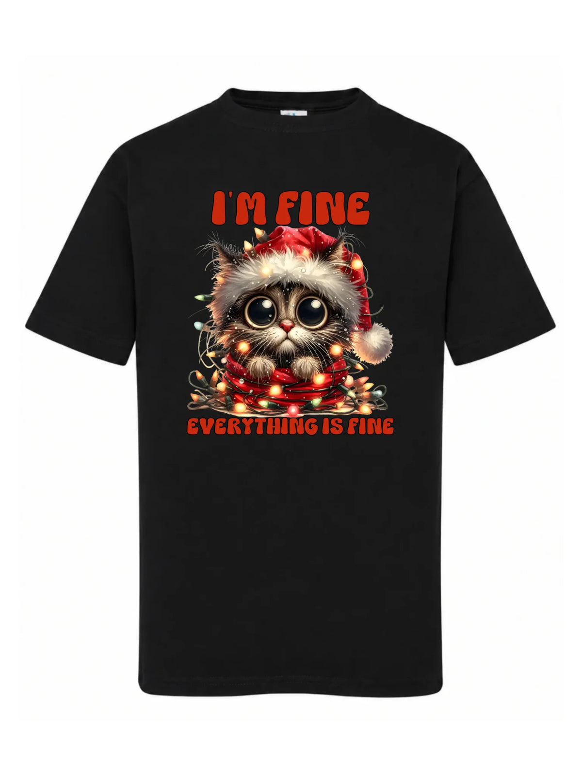 Koszulka dziecięca świąteczna - Kotek I'm fine everything is fine BN67