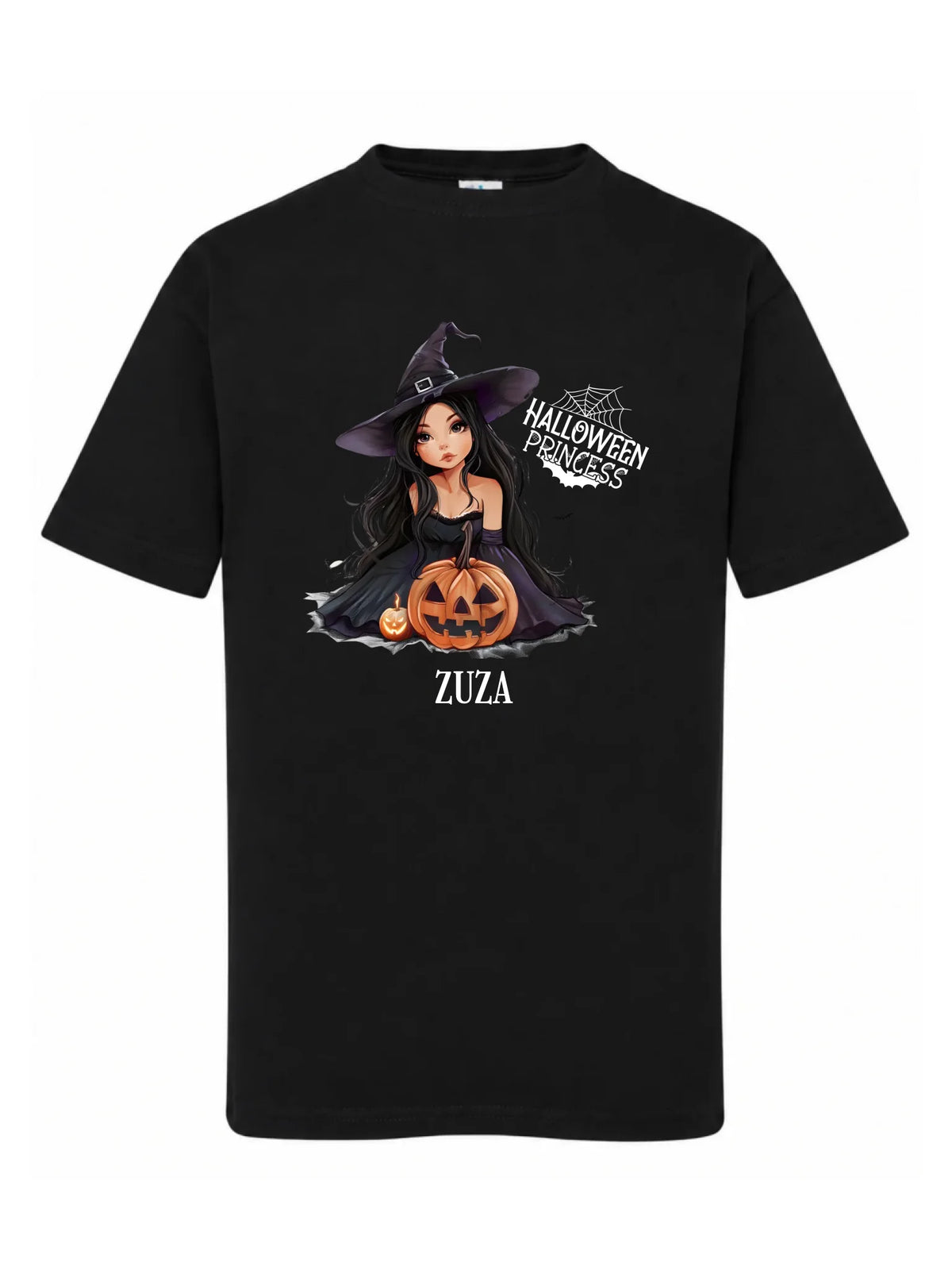 Koszulka dziecięca halloweenowa - Czarownica z dynią - personalizowana HL10