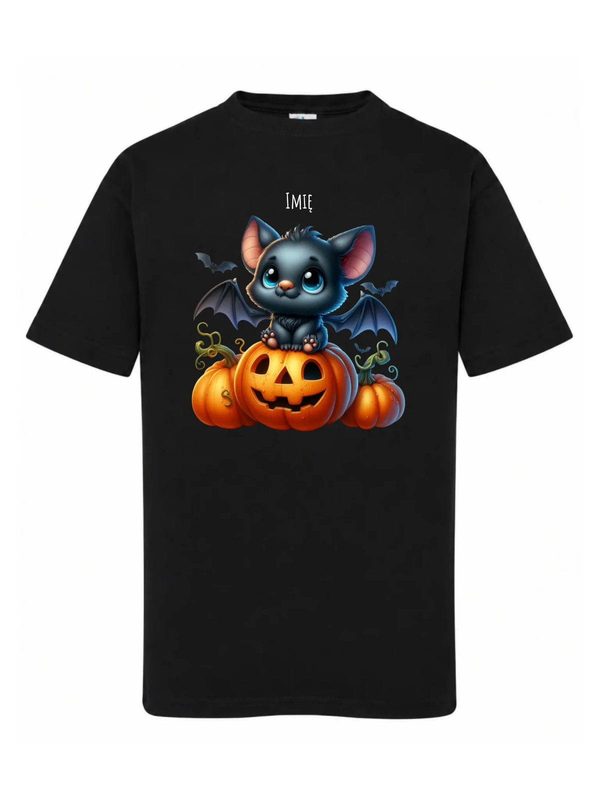 Koszulka dziecięca halloweenowa - Słodki nietoperz z dynią - personalizowana HL09