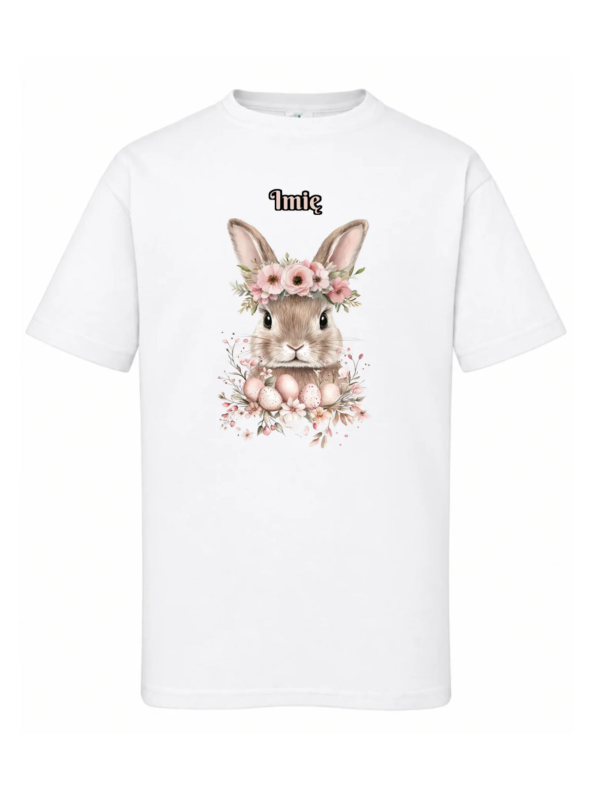 Koszulka dziecięca na Wielkanoc - Zajączek Boho w kwiatach - Prezent personalizowany WN05