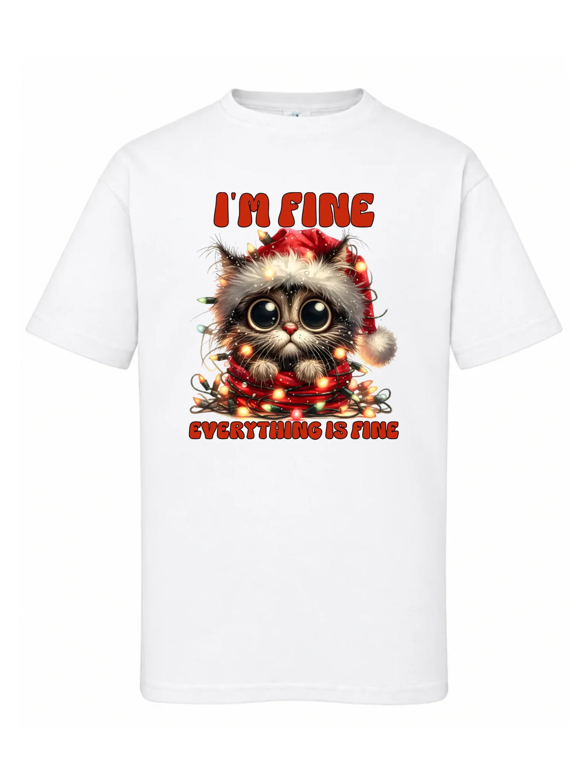 Koszulka dziecięca świąteczna - Kotek I'm fine everything is fine BN67