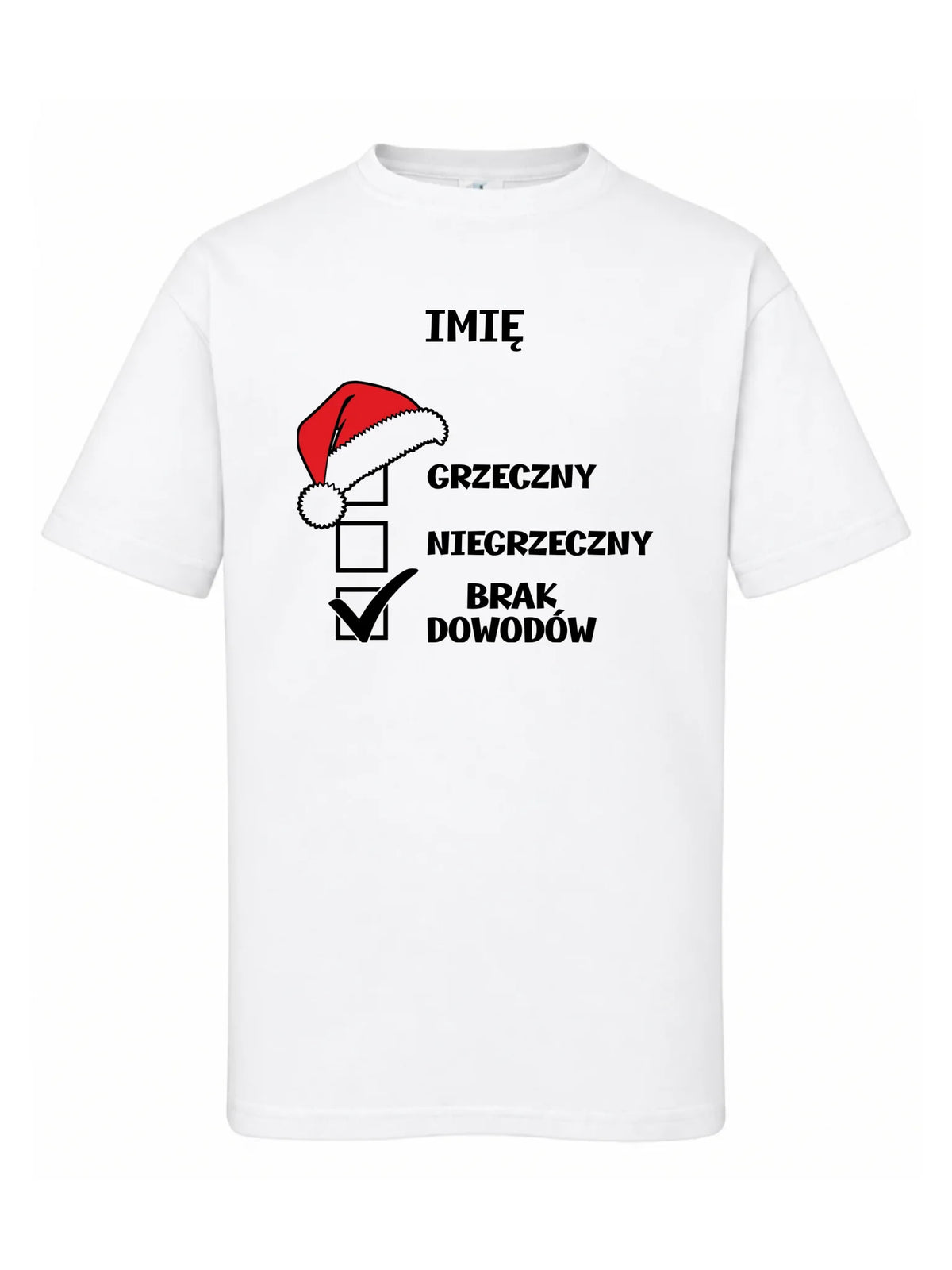 Koszulka dziecięca świąteczna dla chłopca - Grzeczny niegrzeczny brak dowodów - personalizowana BN99