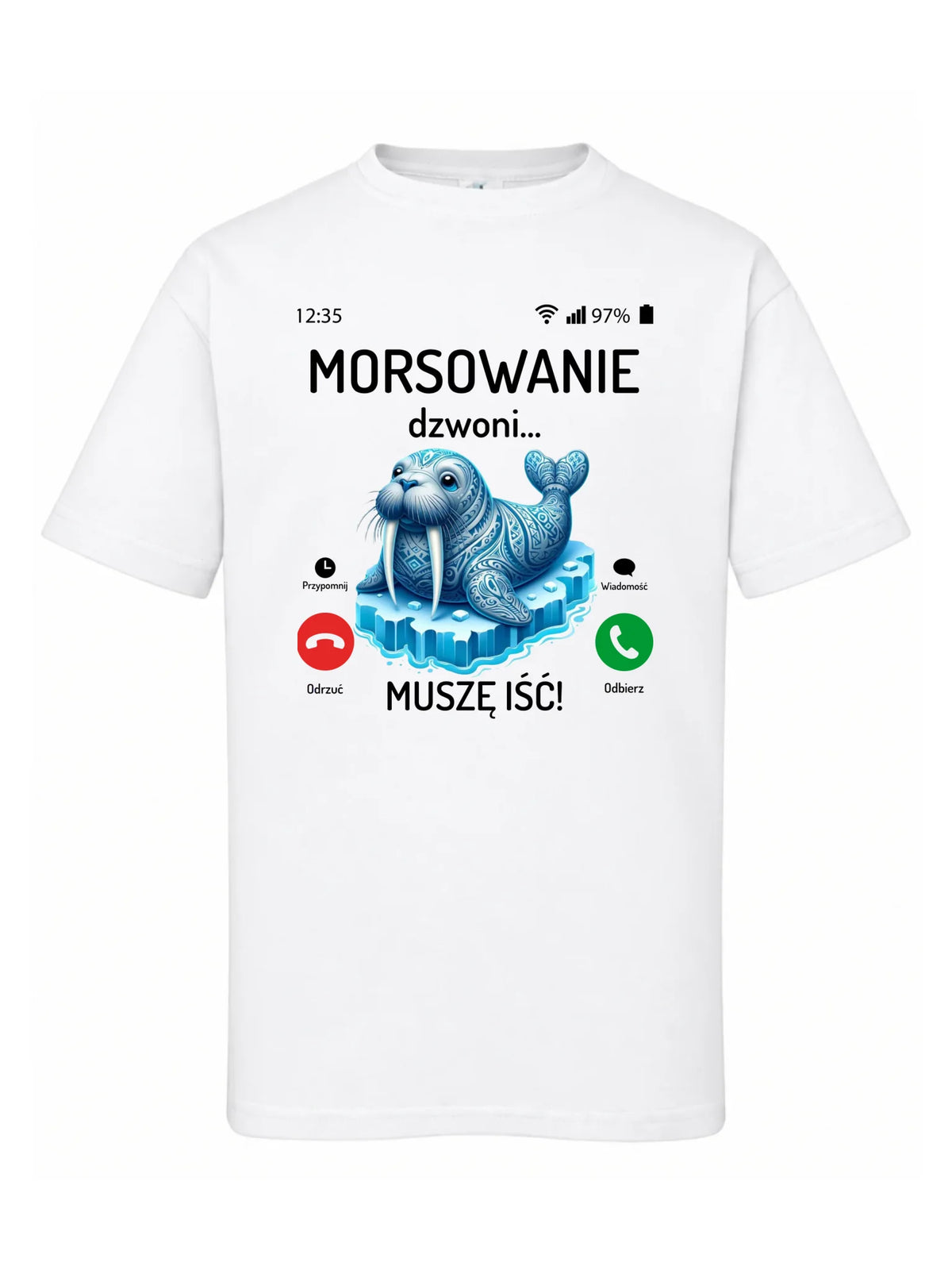 Koszulka dziecięca - prezent dla morsa - Morsowanie dzwoni muszę iść - Mors HM04