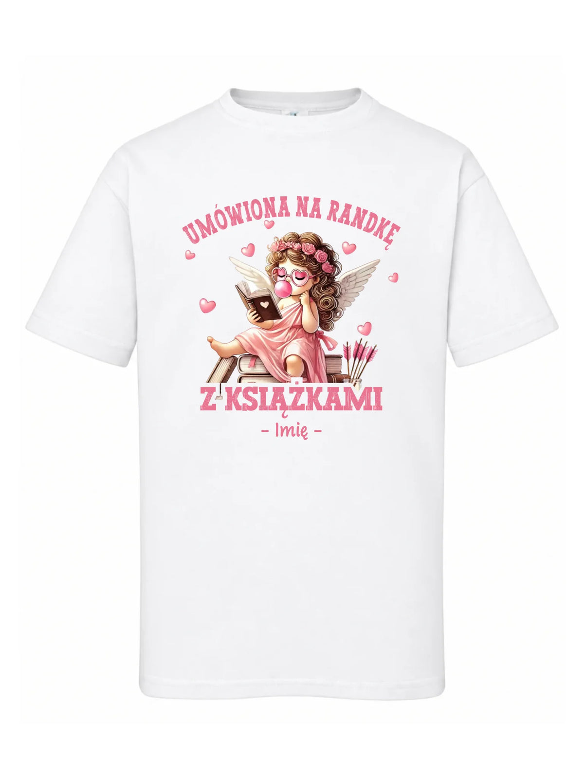 Koszulka dziecięca dla czytelniczki – Umówiona na randkę z książkami - personalizowana W19