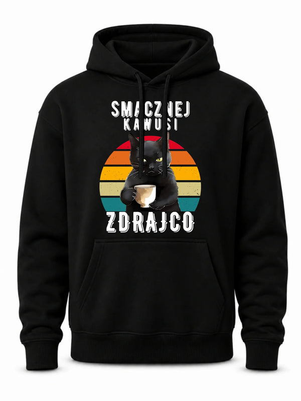 Bluza męska z kapturem na odejście z pracy - Smacznej kawusi Zdrajco