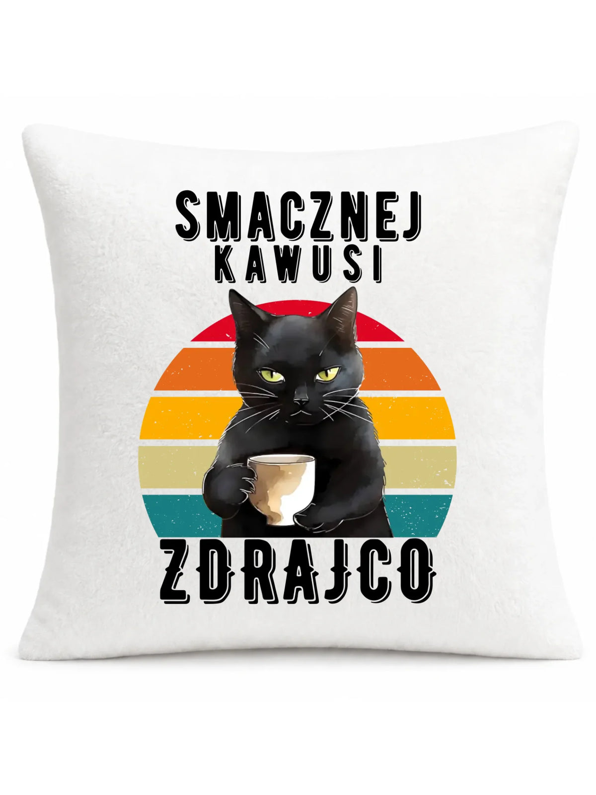 Pluszowa poduszka na odejście z pracy - Smacznej kawusi Zdrajco