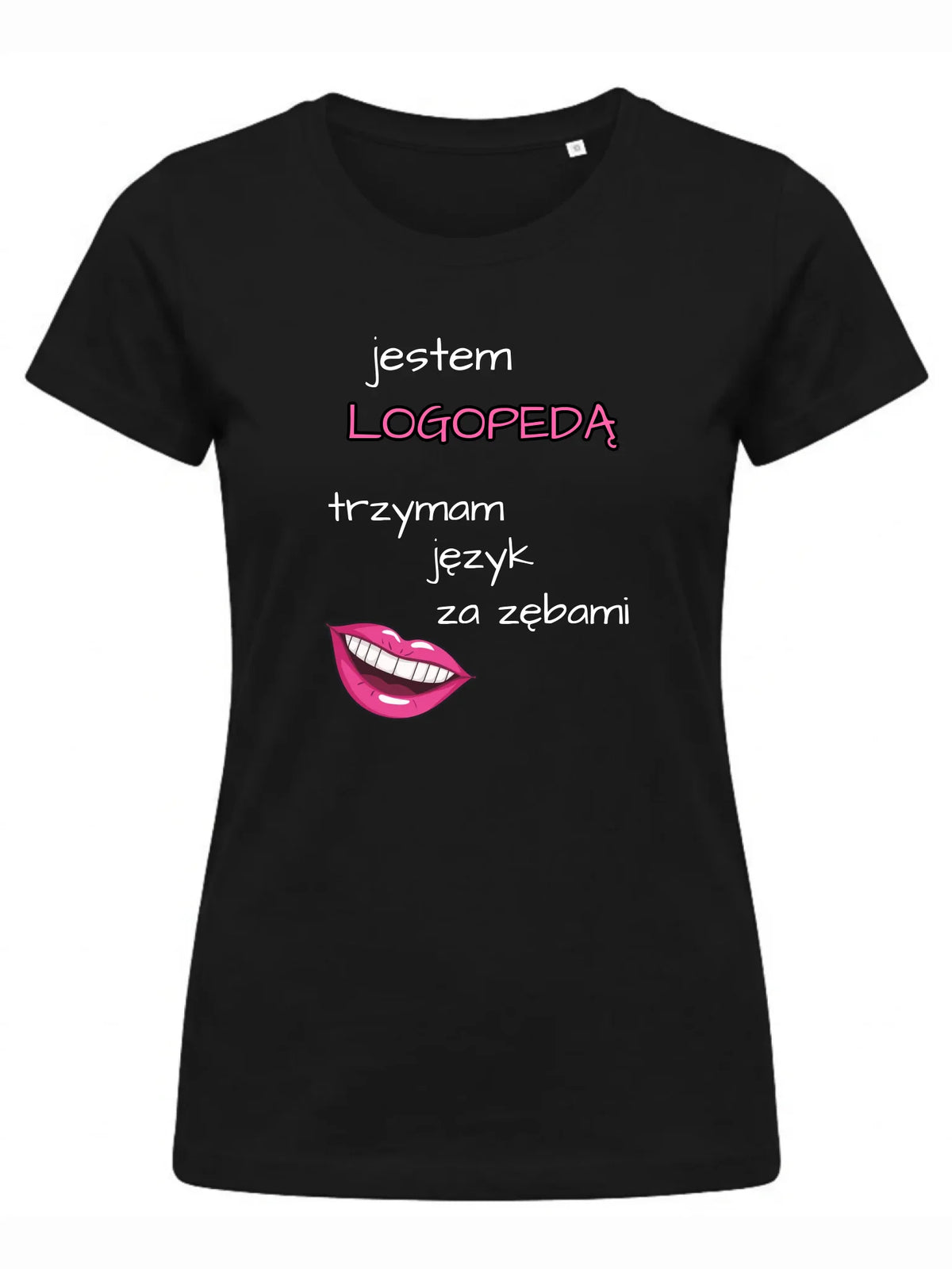 Koszulka damska dla logopedy - Trzymam język za zębami N24