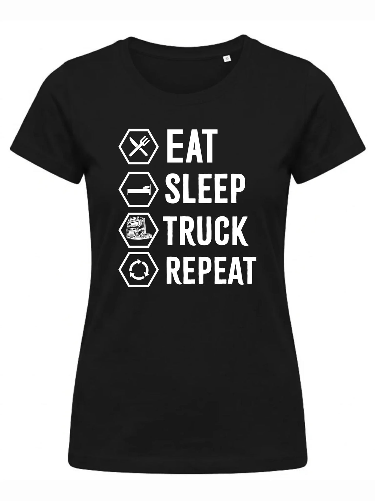 Koszulka damska dla kierowcy ciężarówki - Eat Sleep Truck Repeat ZKT05