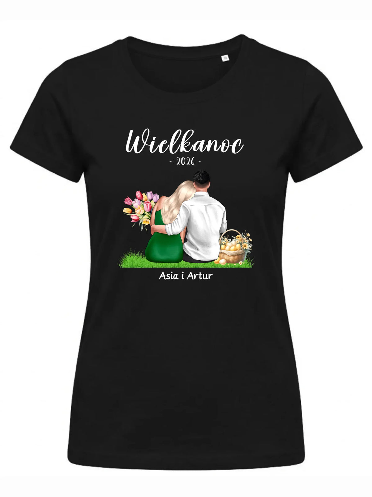 Koszulka damska na Wielkanoc dla par - personalizowana WN36