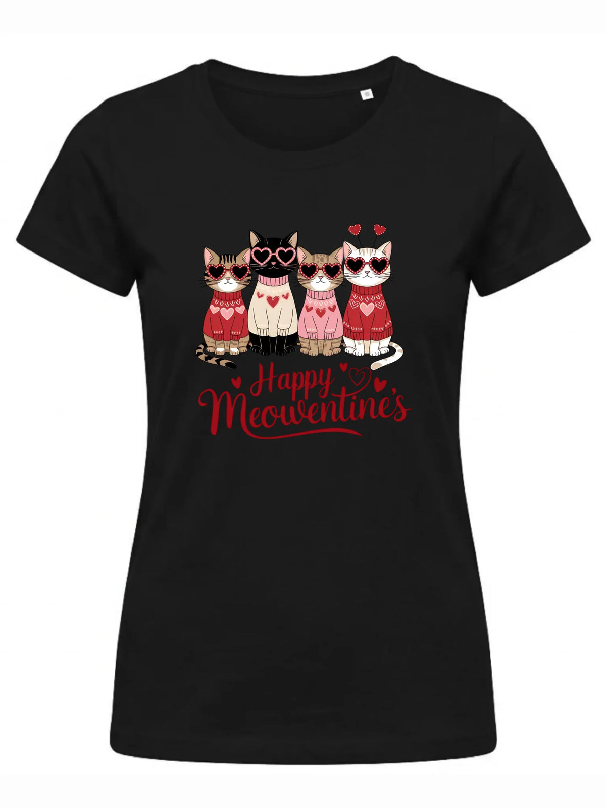 Koszulka damska na Walentynki dla kociary - Happy Meowentine's W25