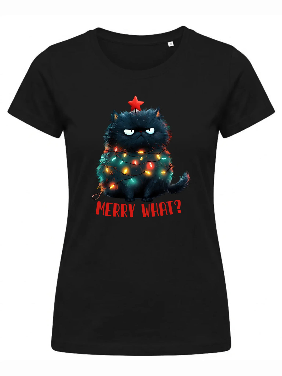 Koszulka damska świąteczna - Grumpy Cat Merry what? BN37