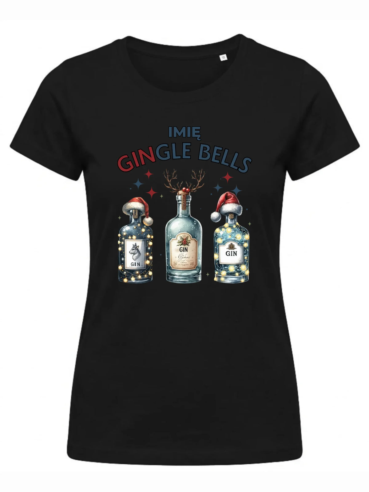 Koszulka damska świąteczna - Gin Gingle bells - personalizowana BN68