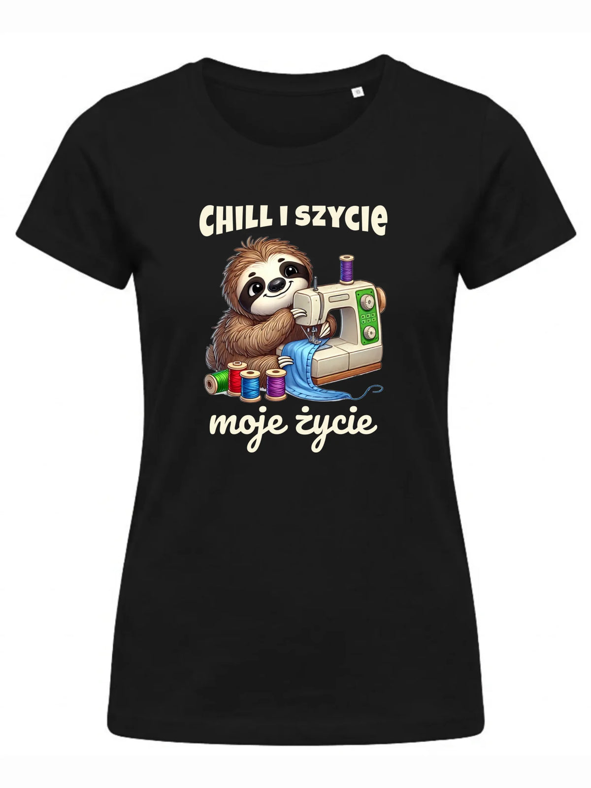 Koszulka damska szyciowa dla krawcowej - Chill i szycie moje życie HS17