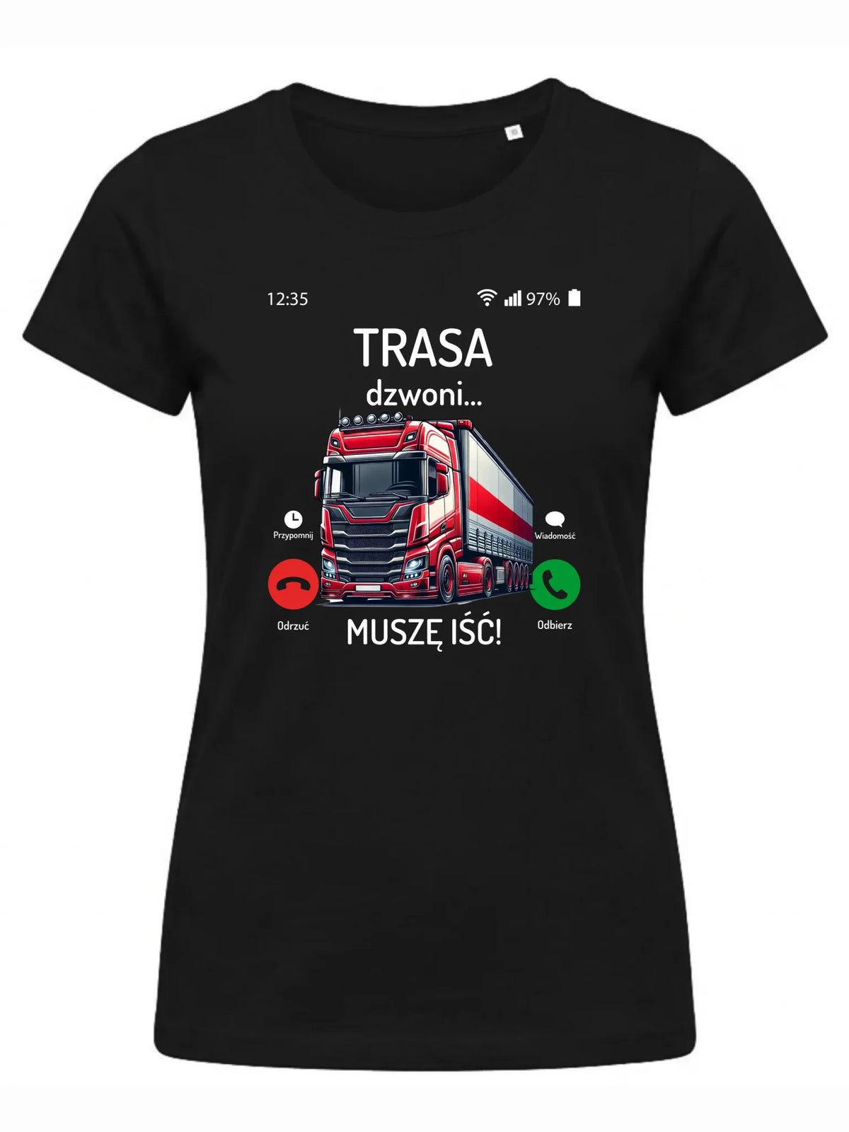 Koszulka damska dla zawodowego kierowcy - Trasa dzwoni muszę iść ZKT03