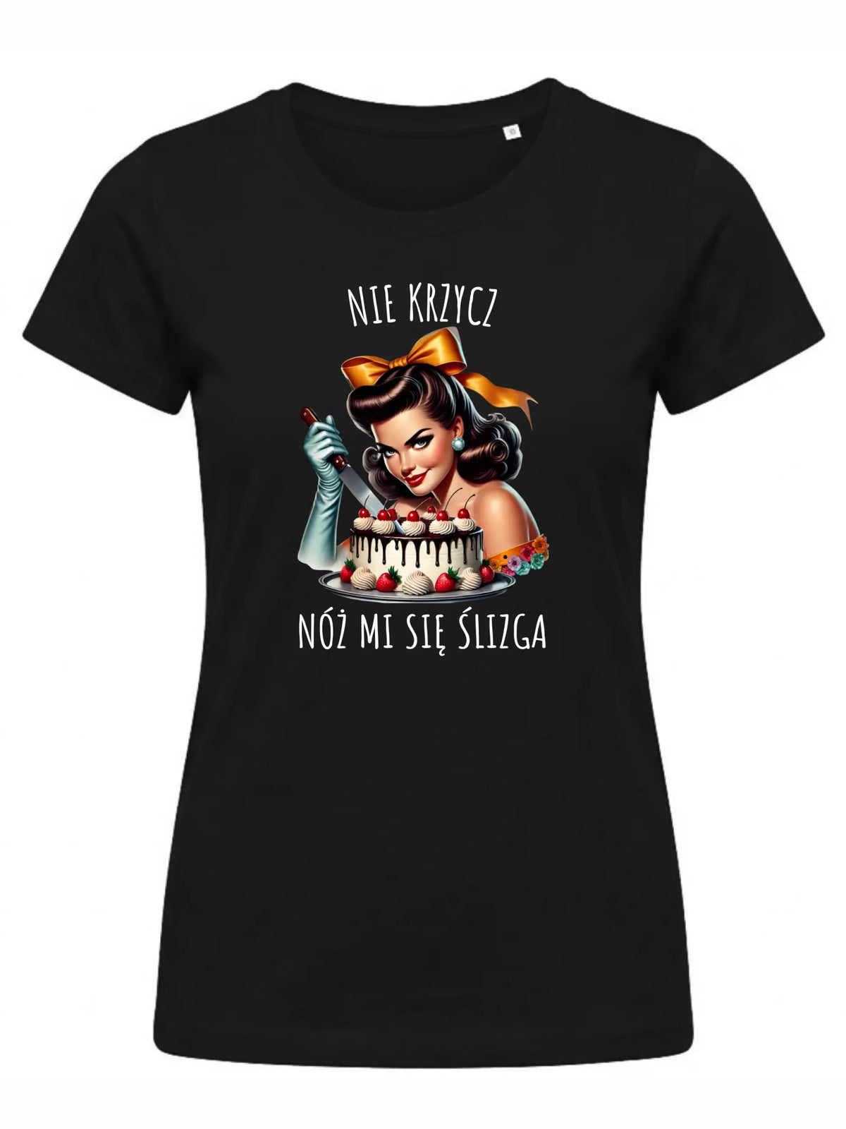 Koszulka damska - Nie krzycz, nóż mi się ślizga - Czarny humor DZ22