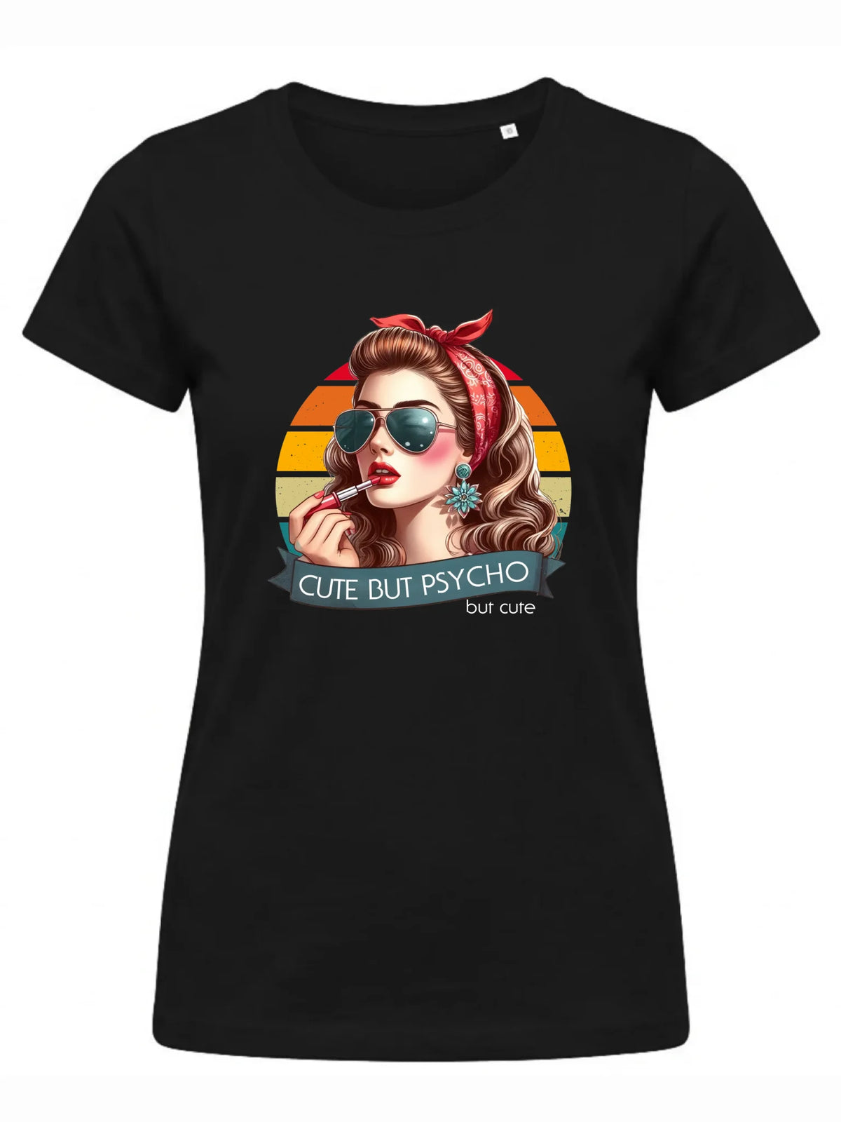 Koszulka damska – Cute but psycho - w stylu retro DZ09