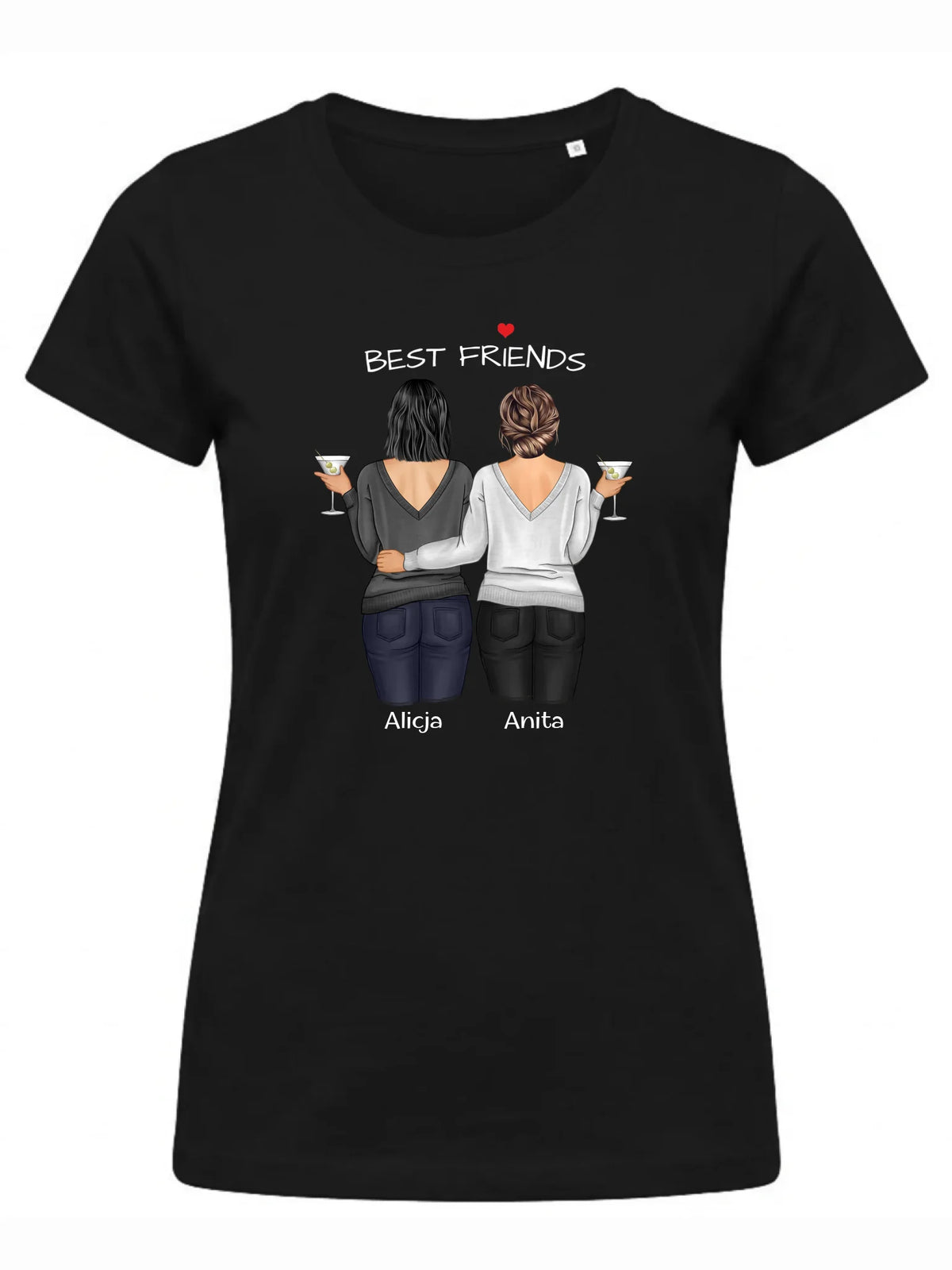 Koszulka damska - prezent dla przyjaciółki - Best Friends - personalizowane postacie 2-4 osoby PR03