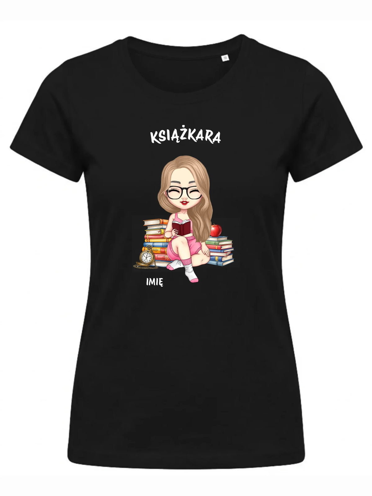 Koszulka damska - Książkara - Prezent dla miłośniczki czytania książek - personalizowana DZ04