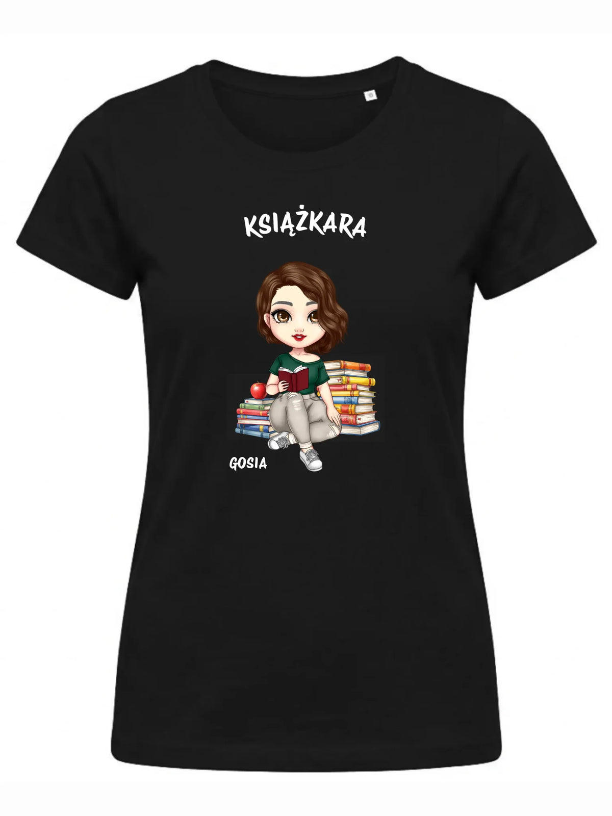 Koszulka damska - Książkara - Prezent dla miłośniczki czytania książek - personalizowana DZ03