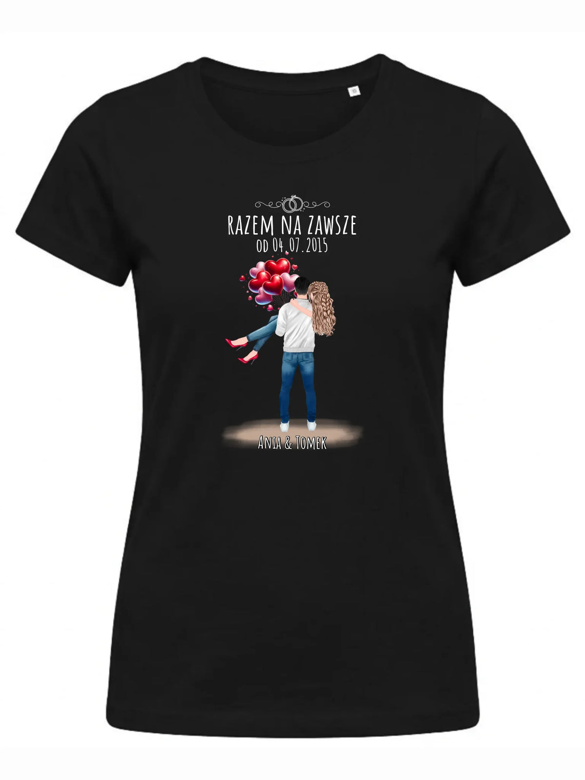Koszulka damska dla par na rocznicę - Razem na zawsze - personalizowana W14