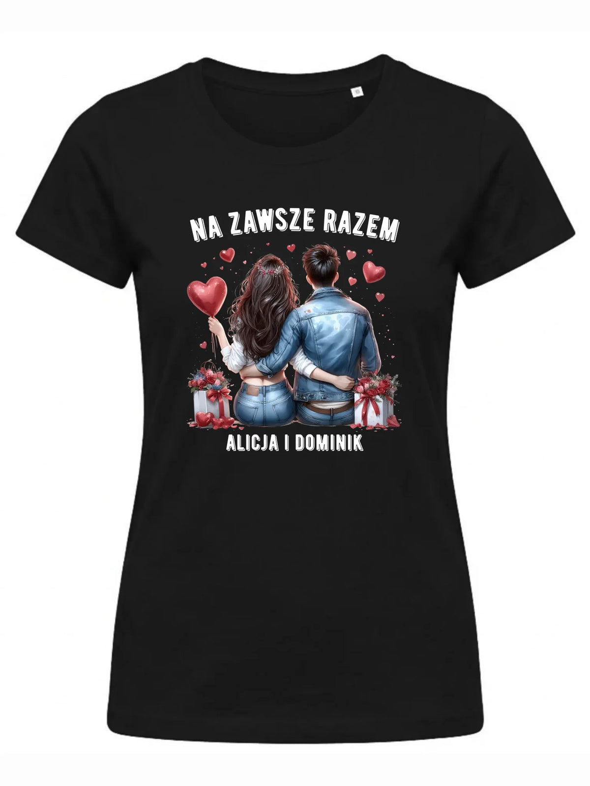 Koszulka damska dla par - Na zawsze razem - personalizowana W07
