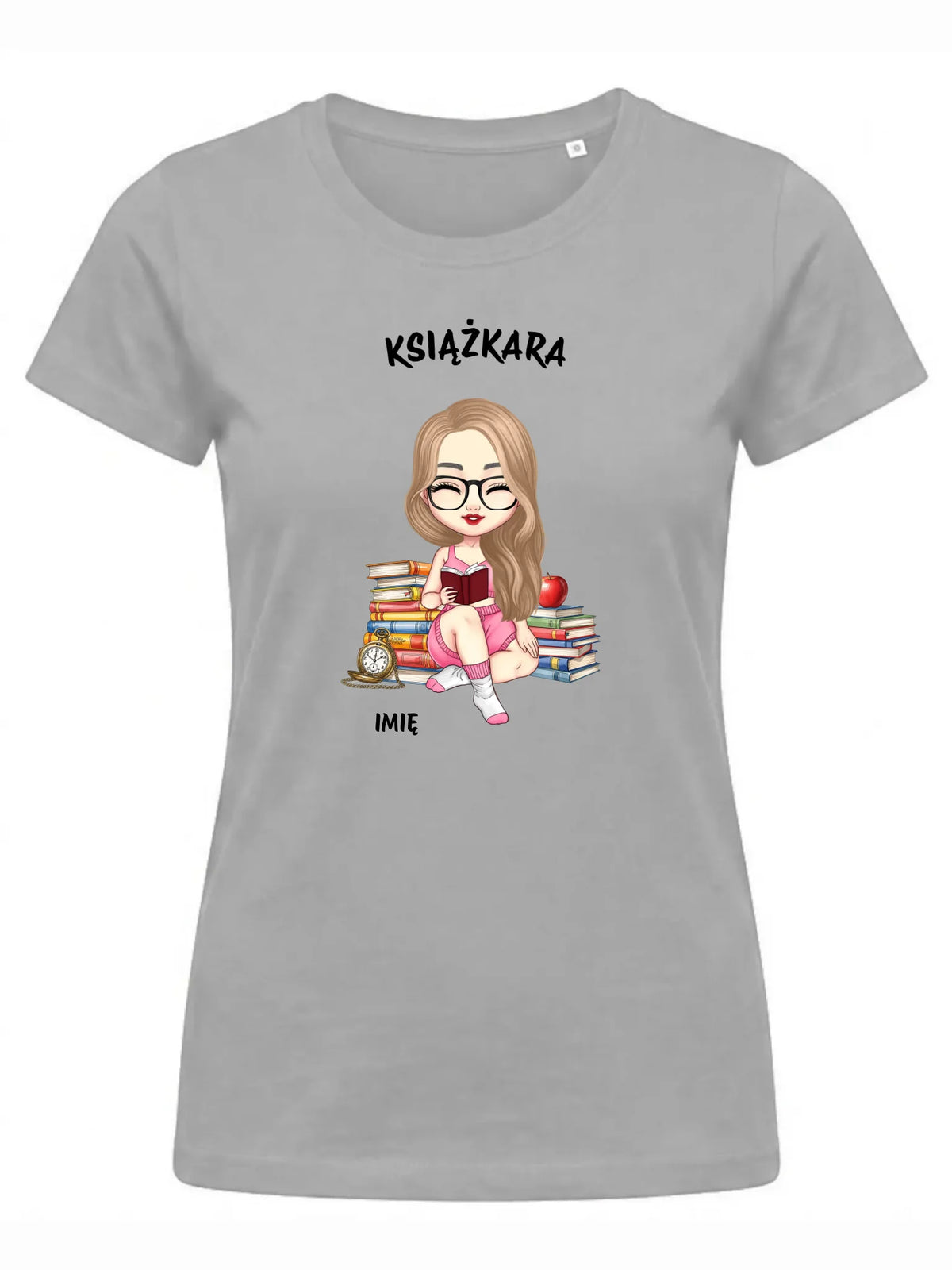 Koszulka damska - Książkara - Prezent dla miłośniczki czytania książek - personalizowana DZ04