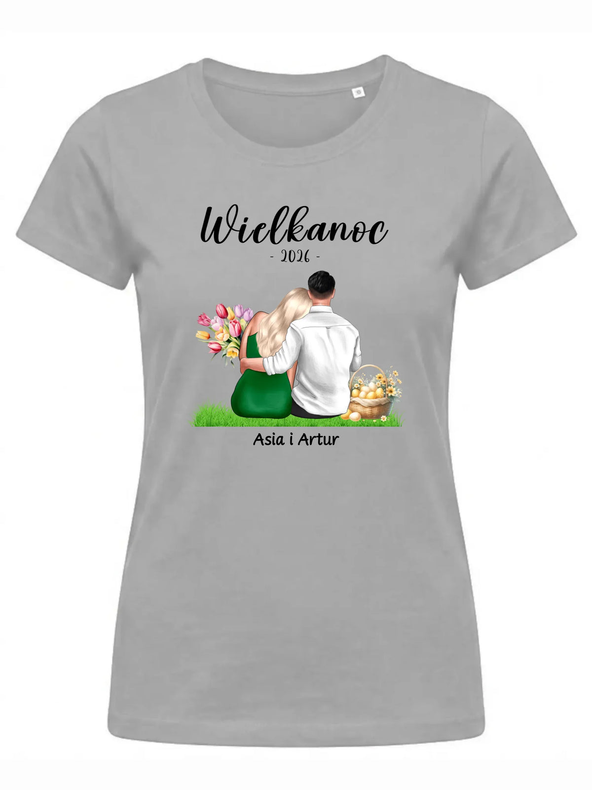 Koszulka damska na Wielkanoc dla par - personalizowana WN36